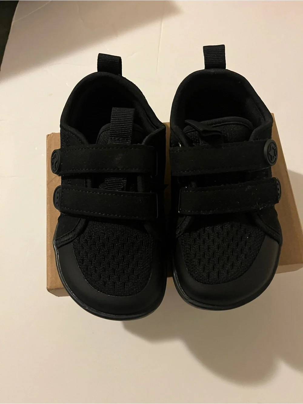 Kids Black Velcro Athletic Shoes